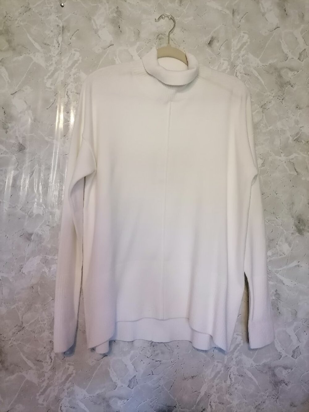 French Connection NWT Babysoft Cowl Neck Tunic Sweater Winter white Size L